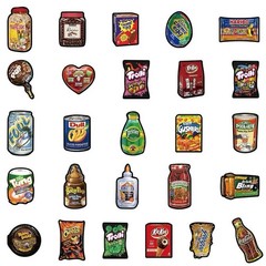 30Pcs Random Funny Wacky Food Spoof Snack Drink Graffiti Waterproof Stickers