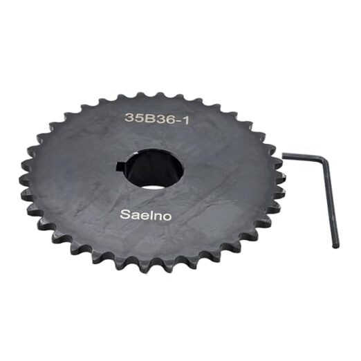 #35 Roller Chain Sprocket Type B 1 inch Bore 36 Tooth, Hardened Antirust 1045