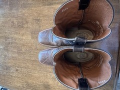 Dan Post Men’s Western Cowboy Boots Brown/Black Leather Square Toe 10D