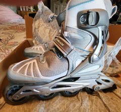 Spark 84 W Rollerblades Size 9 Silver/Blue New With Tags In Box