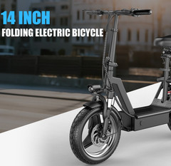 Adult Electric Scooter with Seat 14″ Tire 48V 15AH 25MPH 45Miles1500W Peak Motor