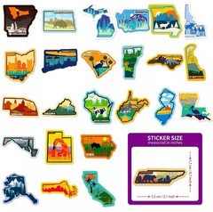 50 US States Travel Waterproof Stickers – NEW!