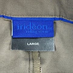 Irideon Riding Wear Womens Riding Pants L Tan Bootcut 2 Snap Zip 34×32 Pockets