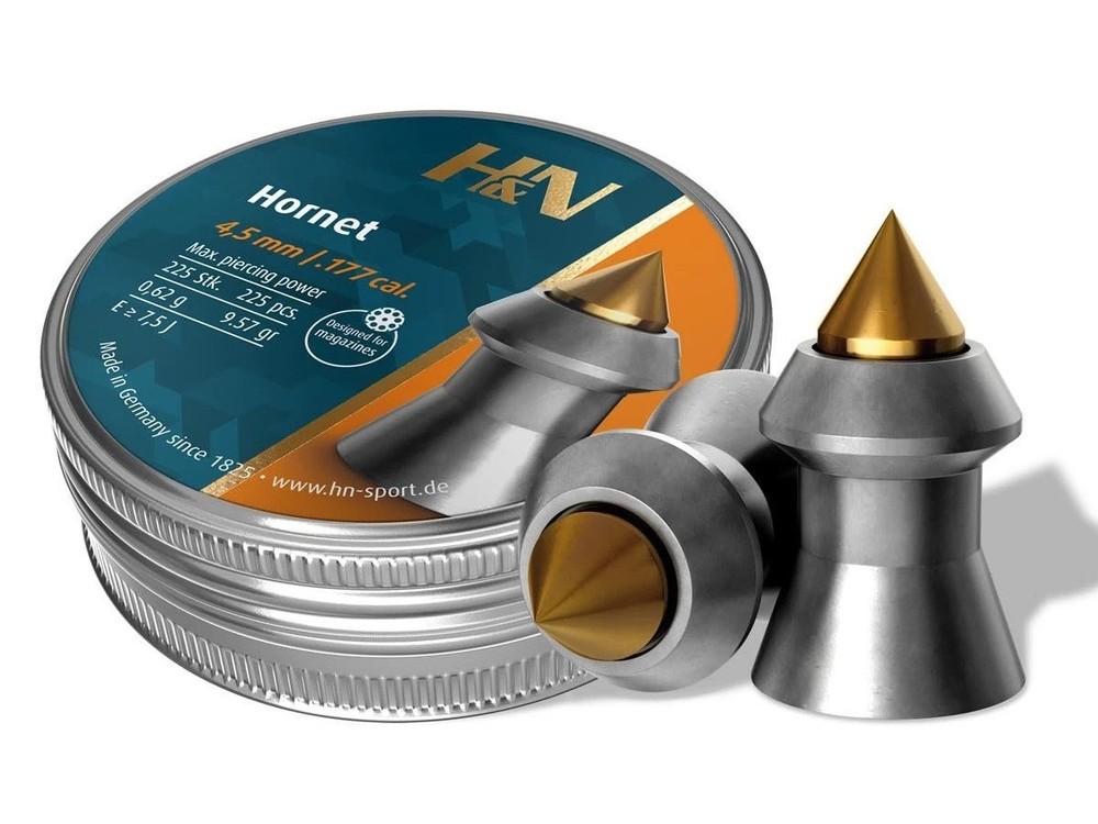 Haendler & Natermann H&N .177 Hornet Air Gun Pellets Brass Tip Pointed 177