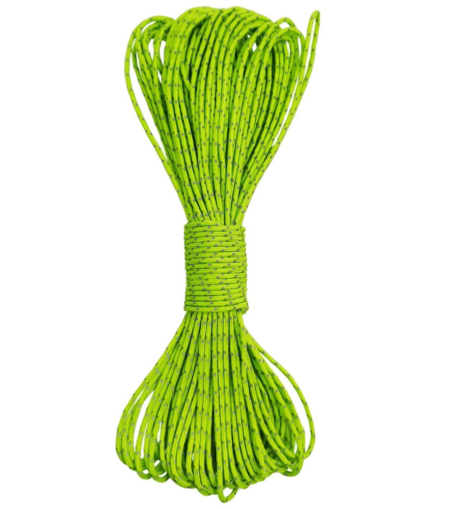Dyneema Tent Guy Guide Reflective Green Rope – 200kg Breaking 2mm,