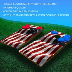C192 American Flag Cornhole Board Wrap LAMINATED Wraps Decals Vinyl Sticker