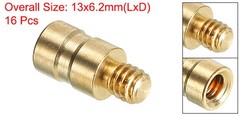 16Pack 25 Grain Archery Arrow Brass Insert for 6.2mm Carbon Arrows