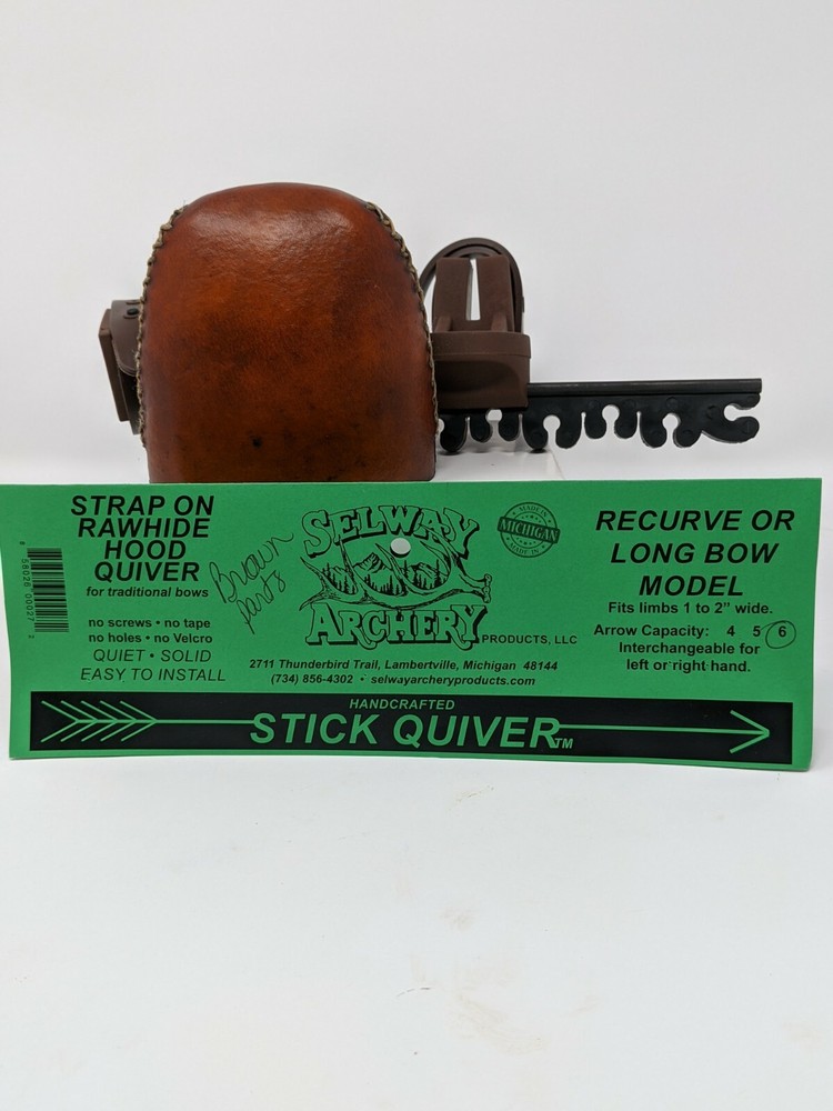 Selway Rawhide Strap Bow Quiver For Recurve or Longbow