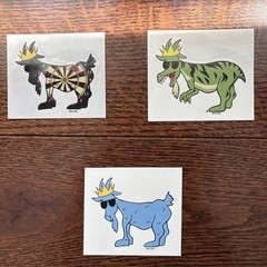 GOAT USA Sticker Mystery Pack ! 5 Stickers – No Duplicates! LOT OF 38, FREE SHIP