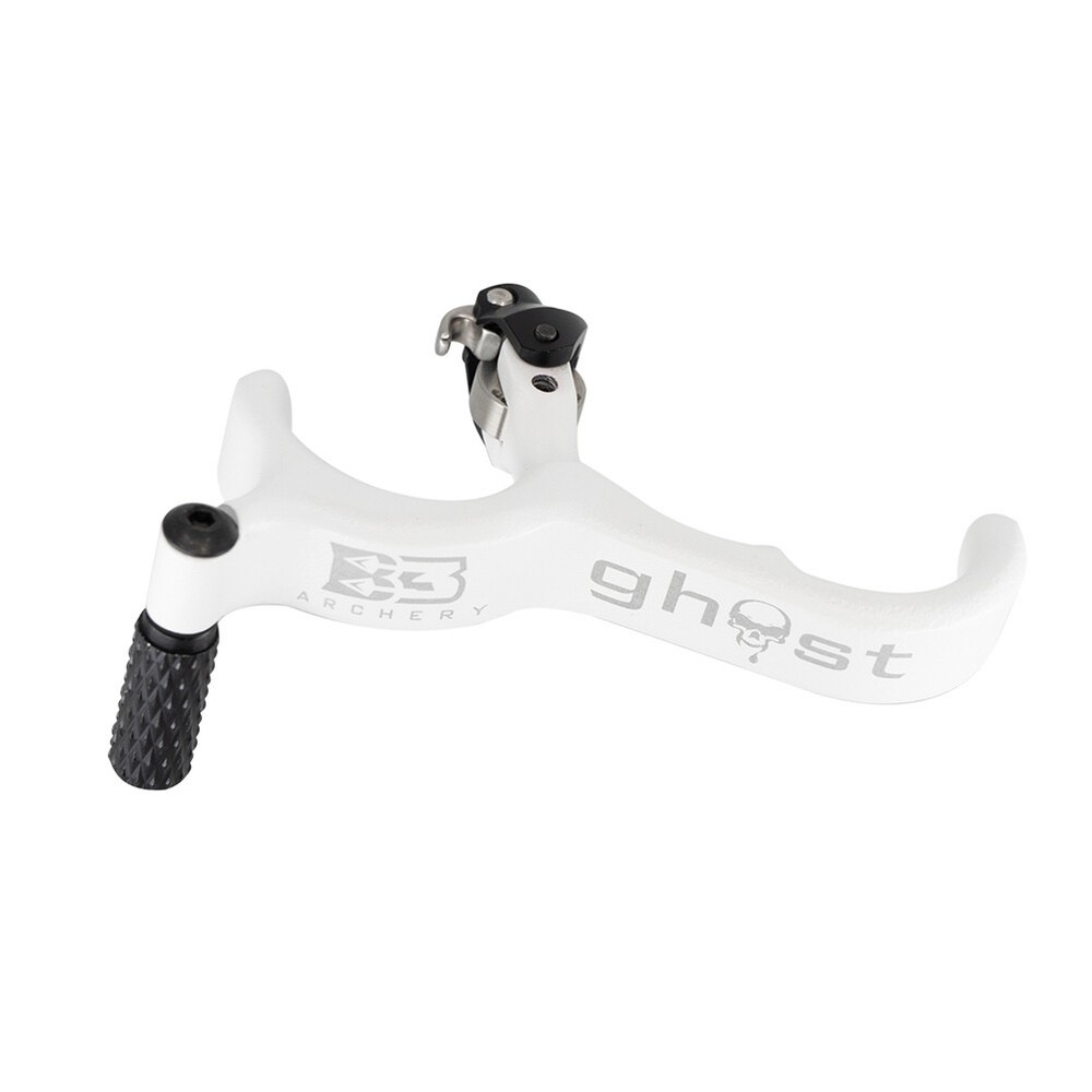 B3 ARCHERY Ghost Back Tension Hinge Arrow Release w/ Textured Coated White Grip