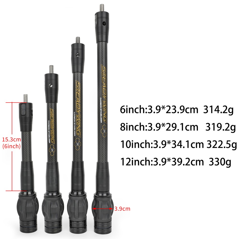 Archery Compound Bow Stabilizer Carbon Balance Bar Silencer Dampener Target