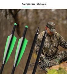 12PCS 20» Carbon Crossbow Bolts Crossbow Arrows 100 Grain Broadheads Hunting