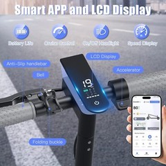 Sigravy Electric Scooter Adult 350W 19MPH 21Miles Foldable APP Control Lightweig