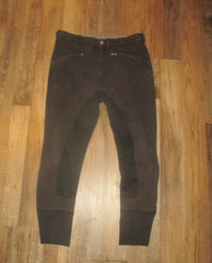 TUFFRIDER mens SZ 34 black COTTON FULL SEAT equestrian riding pants/breeches