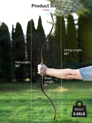 25-45lbs Archery Takedown Recurve Bow 52″ Tradtiional Bow Target Hunting Shoot