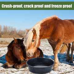 5 Pcs 12 Quart Rubber Feed Pan for Horses, Goats, Dogs, and Livestock