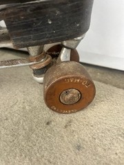 Vintage 1950s Hyde Black Leather Roller Skates – Cleveland Skate Co. – Men’s 11