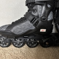 Powerslide Phuzion Radon Black White 80 Men Inline Skates Size 10 M Size 11 W US