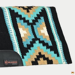 HILASON 32×32 In Western Horse Saddle Wool Blanket Pad Fur Padding Black