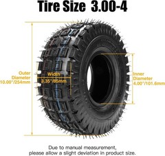 3.00-4 Knobby Tires & Tubes Set for Go Kart and Mini Bikes – 2 Pack
