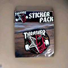 RARE Thrasher/SPITFIRE COMBO STICKER PACK (4X4) FIVE STICKERS
