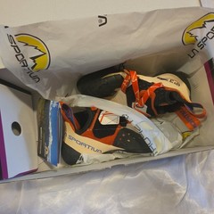 La Sportiva Solution P3 Climbing Shoes Black White Orange Orange Black
