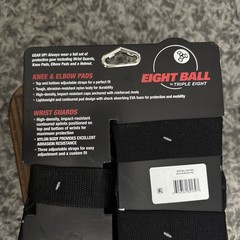 Eight Ball Multi-Sport Protective Gear 3-Pack Knee Elbow Wrist Pads Black New