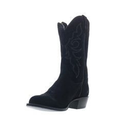 Tony Lama Plano 12″ Suede Round Toe Mens Black Wide Cowboy Western Boots