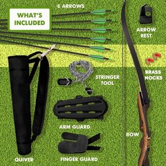 Samick Sage Takedown Recurve Bow and Arrow Set 62 inches – Ready to Use Arche…
