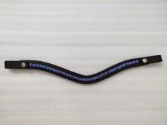 Blue & Purple Effect Crystal snap Browband For Horse Bridle.