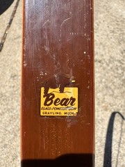 Bear Glass-Power-Bow Ambidextrous ￼Recurve Bow 60in 34lb 28in Draw Brown C5899
