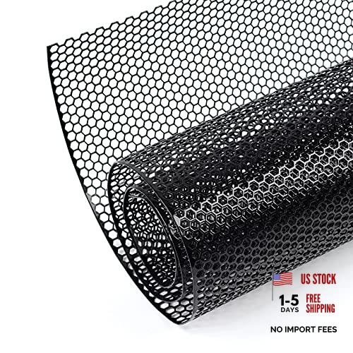 Universal 40″x13″ Car Grill Mesh – Aluminum Alloy 6x1mm Honeycomb – Black
