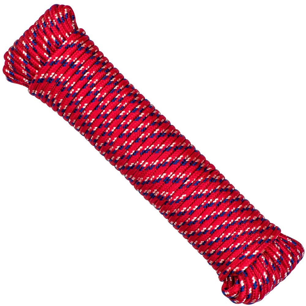 100 ft Poly Rope, Diamond Braided 1/4 inch Rope for Outdoors, Hiking, Camping…