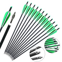 12x 17″ 20″ 22″ Carbon Arrows Crossbow Bolts for Crossbow Hunting Archery Quiver