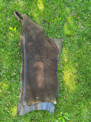 Vintage Adult Brown Leather Chaps Talon Zipper Western Wear Cowboy Weathered
