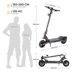 Ausom Gosoul 2 Electric Scooter,1100W Motor,44 Mile Long Range Folding E Scooter