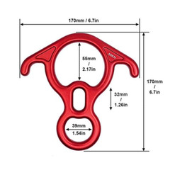 50KN Rescue Figure 8 Descender Large Bent-ear Rappel Gear Belay Climbing Device