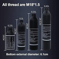 4500psi Aluminum HPA Air Tank M18*1.5 Scuba Paintball Cyclinder Bottle 0.45L