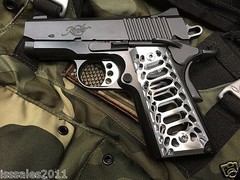 1911 Compact Officer Grips Colt kimber Defender Brushed «Cobra Skeleton»