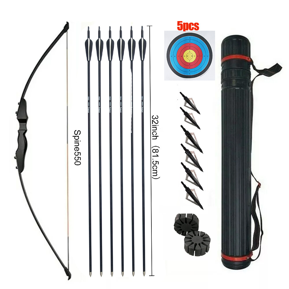 30/40lbs Archery Adult Recurve Bow Takedown Arrows Quiver Right Hand Hunting