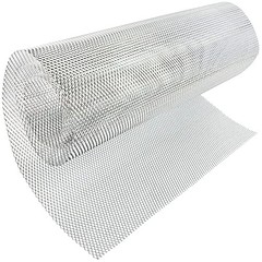 47 x 15.7 inches Car Grill Mesh Sheet Tone Aluminum 3 x 6 mm Rhombus Silver