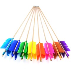 32″ Archery Flu-Flu Arrow 8.5mm Traditional Wooden 4 Turkey Feather Longbow Hunt