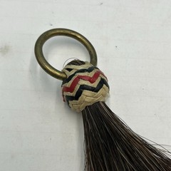 13” Horsehair Shoofly Round Striped Rawhide Knot Brass Ring Chestnut Sorrel