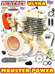 NEW 2-STROKE 100cc Upgrade COMPLETE MOTORIZED BIKE KIT AND CRUISER BICYCLE