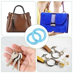 24-Pack Metal Spring O Rings, 5/8″ Zinc Alloy Keyring Buckle [Light Blue]