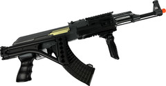 One Air Soft DE Metal AK-47S Airsoft Auto AEG Rifle 320 FPS @ 0.2G w/ RIS Black