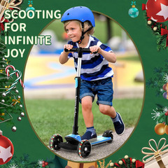 Kick Scooter for Kids Ages 3-10, 3-Wheel Folding Scooter with Adjustable Height,