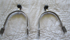 3.5″ CENTAUR SOFT TOUCH ROLLER BALL SPURS W/NEW LEATHER STRAPS