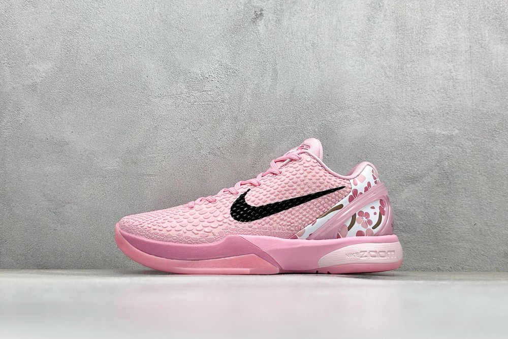 N K Kobe 6 Protro New Pink Cherry Blossom Pink Black PE2025-108 Men’s Size 4-14