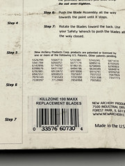 NAP Killzone Replacement Blades 100 & 125 Grain for 3 Broadheads MAXX #60730